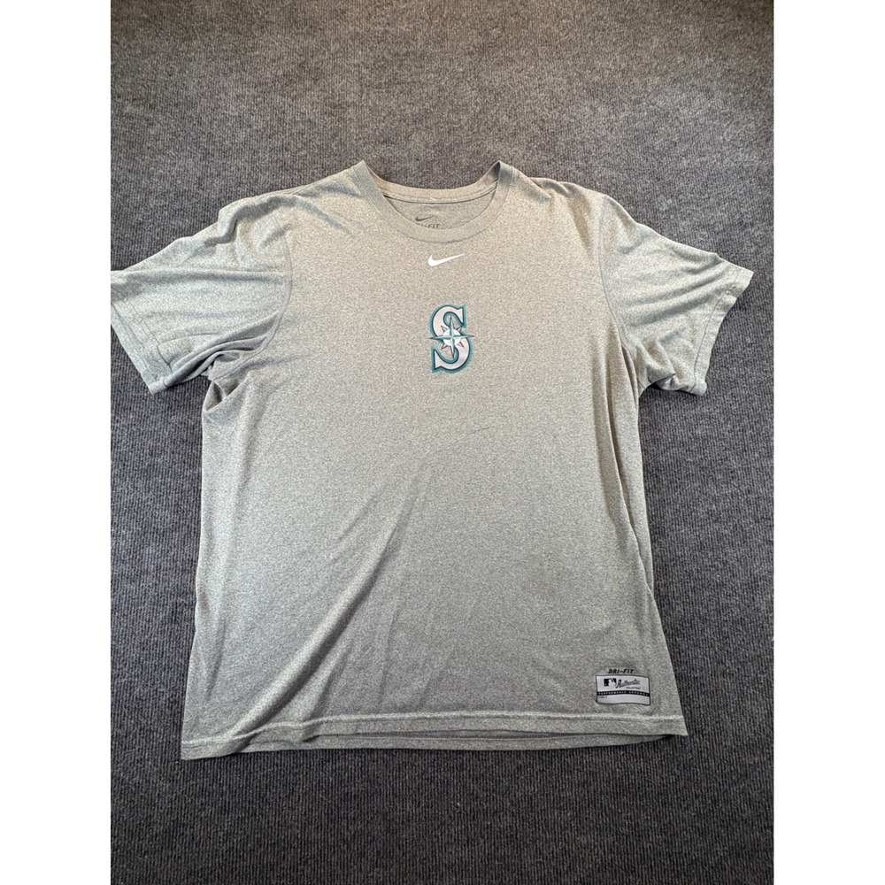 Nike Seattle Mariners MLB Authentic Collection Dri-FIT Gray T-Shirt Mens Large